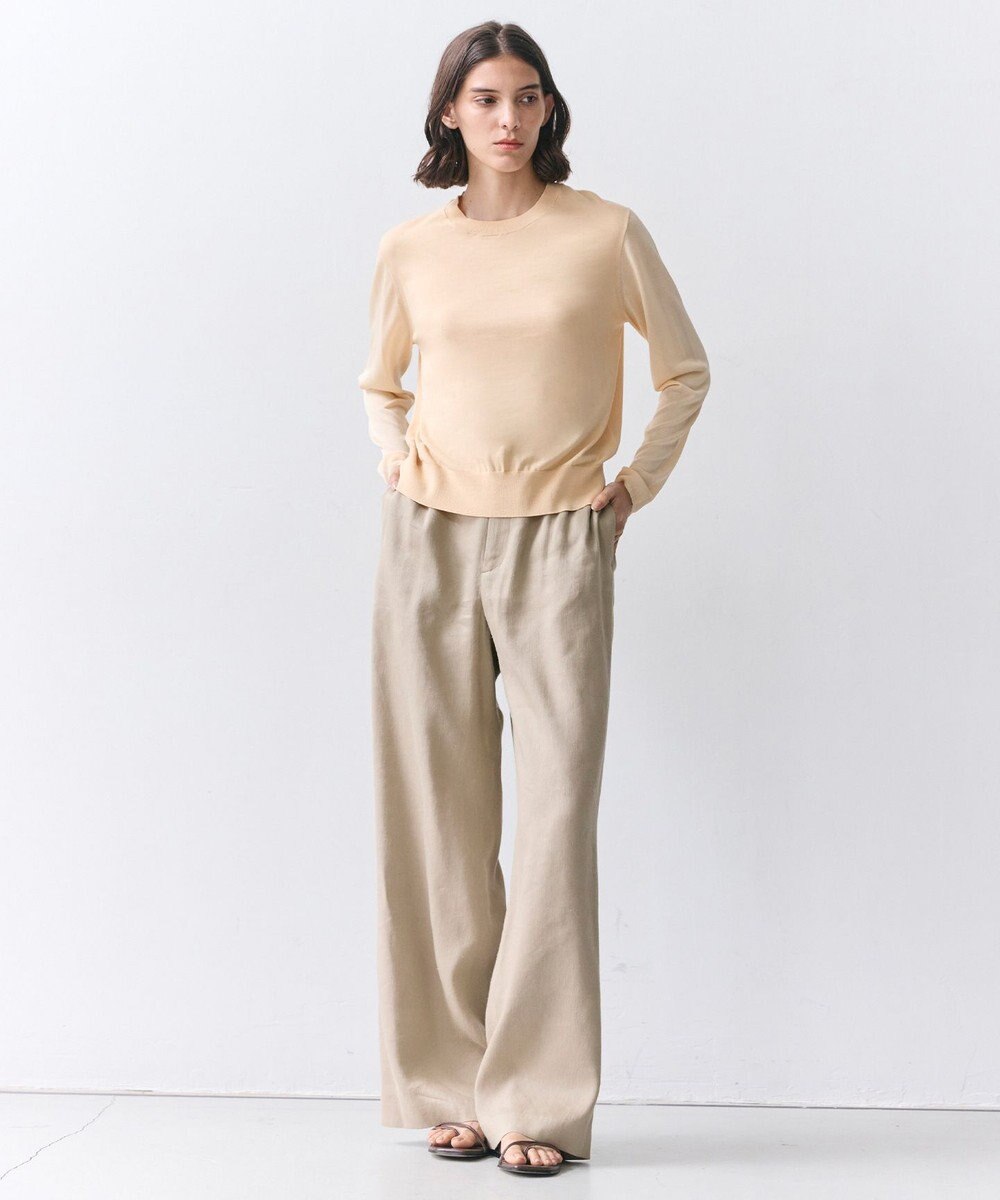 BEIGE， JULIE / コットンシルク 異素材プルオーバーニット 