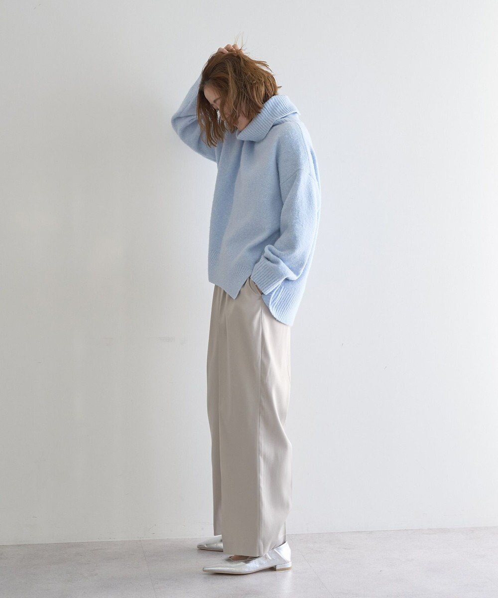 YECCA VECCA 裏起毛サテンリラックスパンツ 