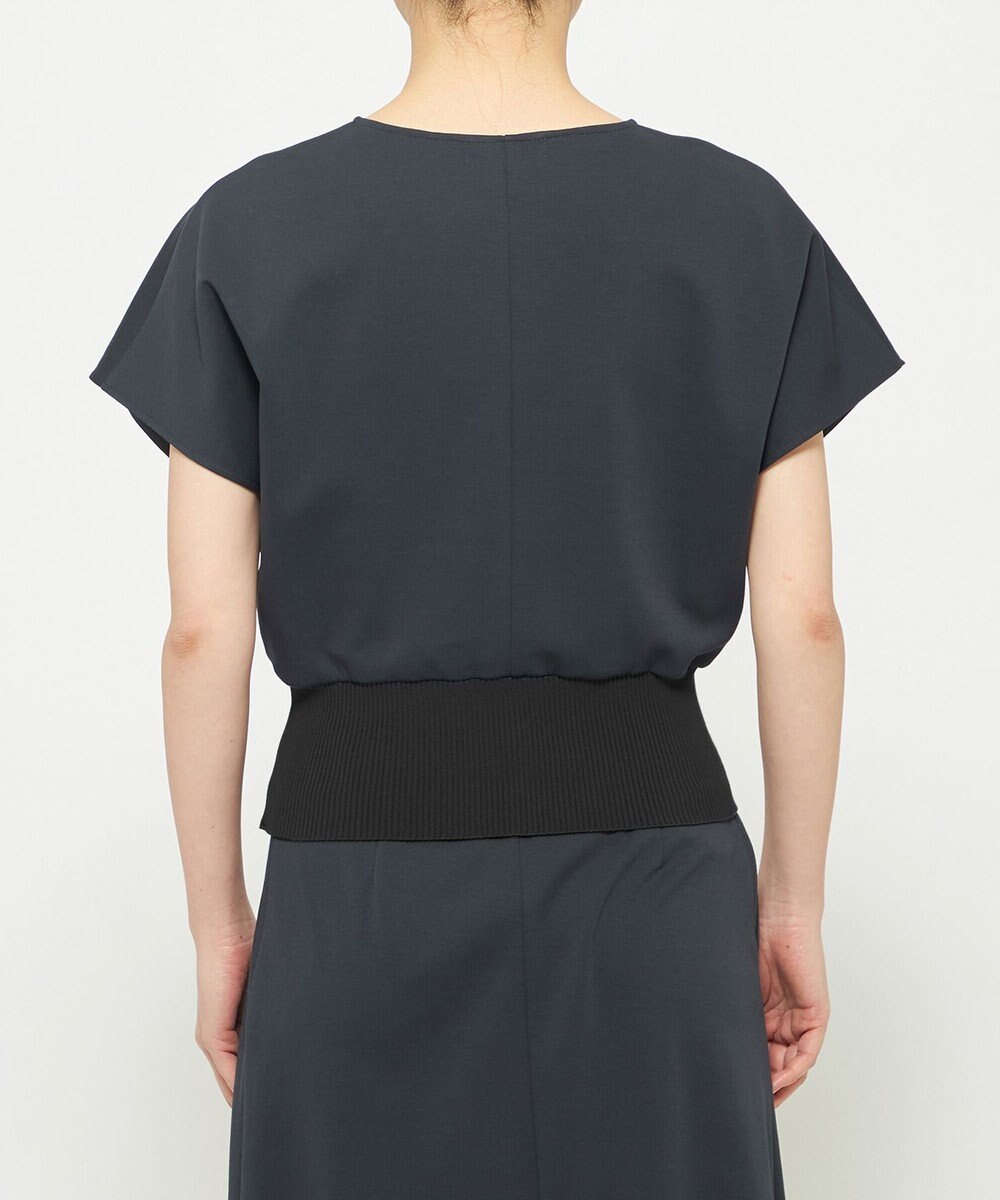 uncrave ダブルフェイスジャージー ドルマンスリーブリブトップス 