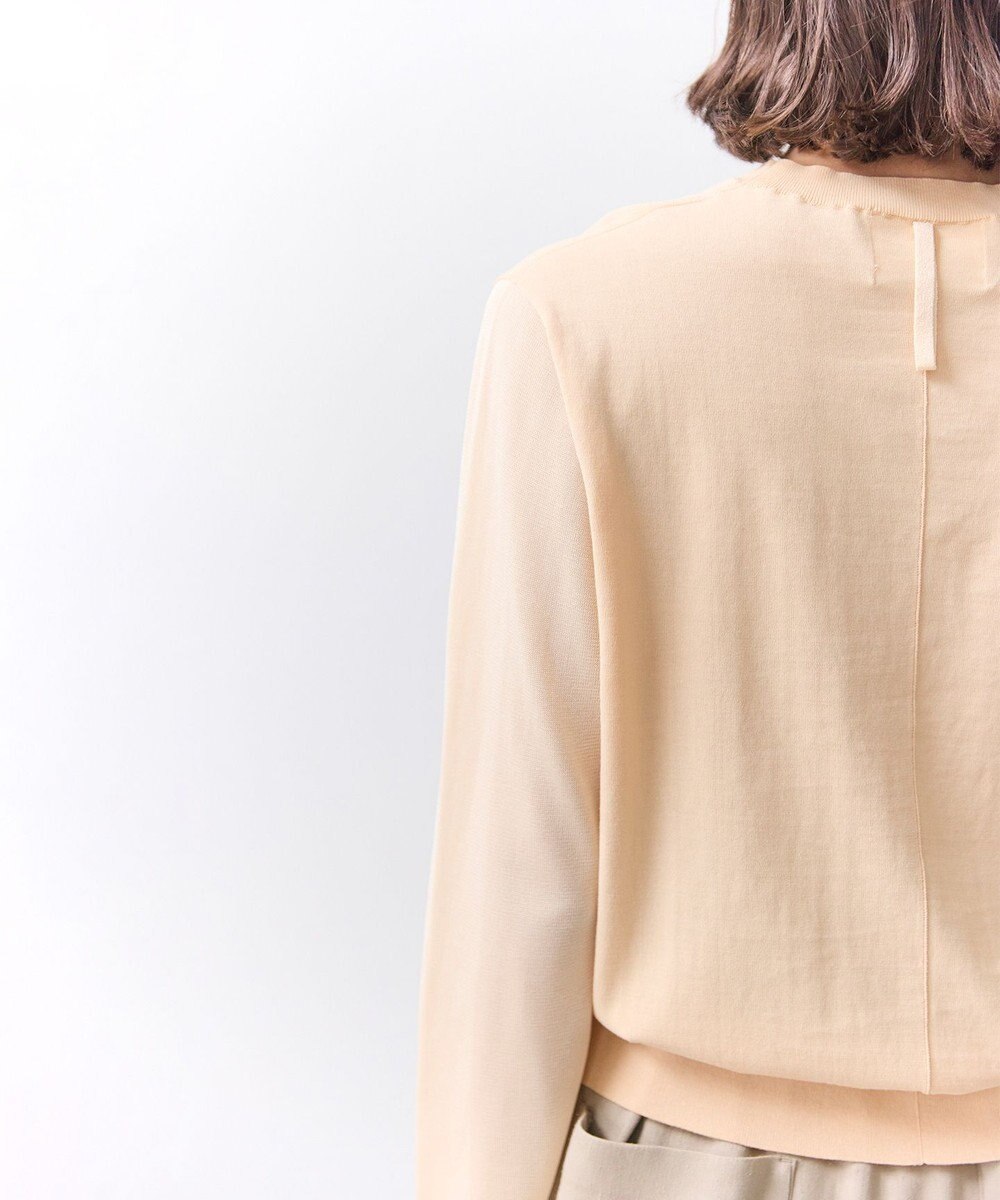 BEIGE， JULIE / コットンシルク 異素材プルオーバーニット 
