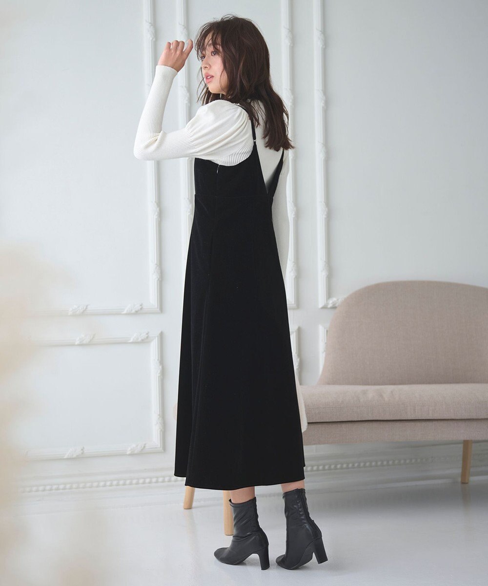 Feroux 【2WAY】パールストラップベロア ジャンスカ 