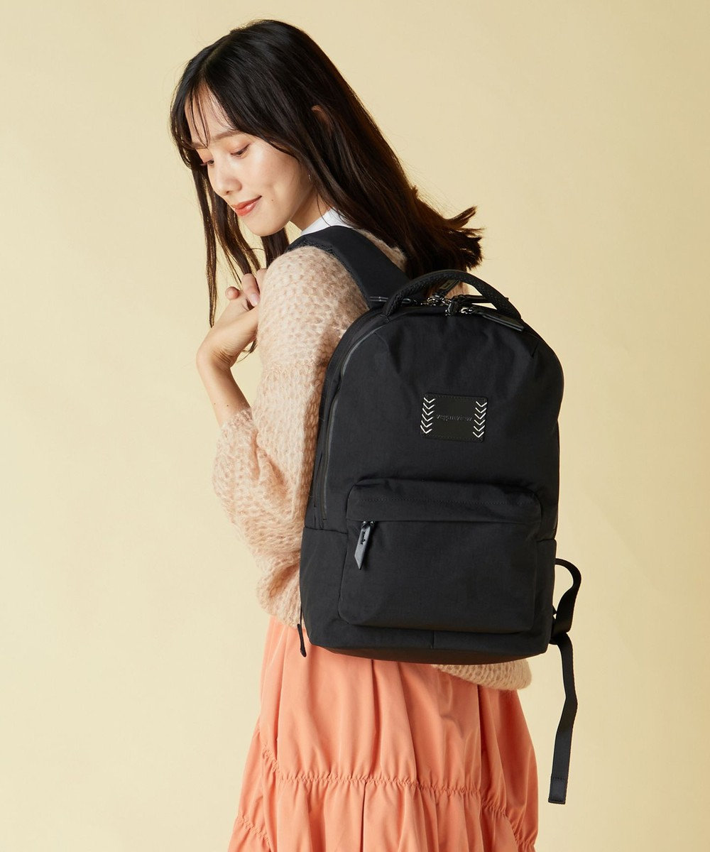 LA BAGAGERIE 【veganview】crinkle nylon backpack Msize ブラック