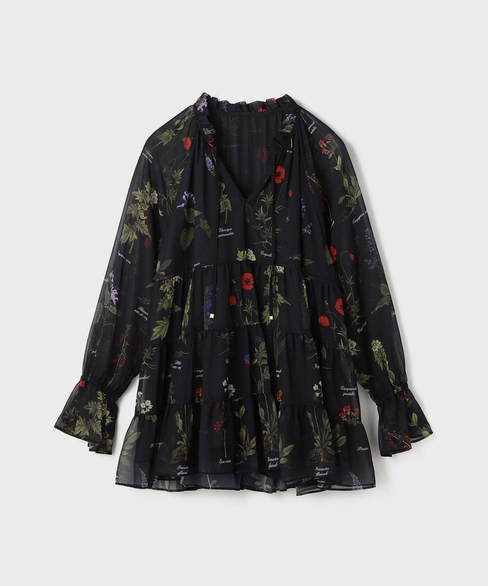 GRACE CONTINENTAL ボタニカルプリントチュニックトップ 