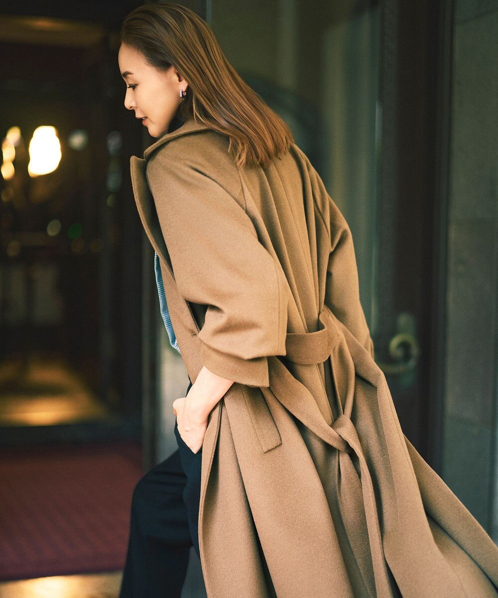 自由区 L 【SHIHOさん着用】Super100sライトビーバーロング コート 