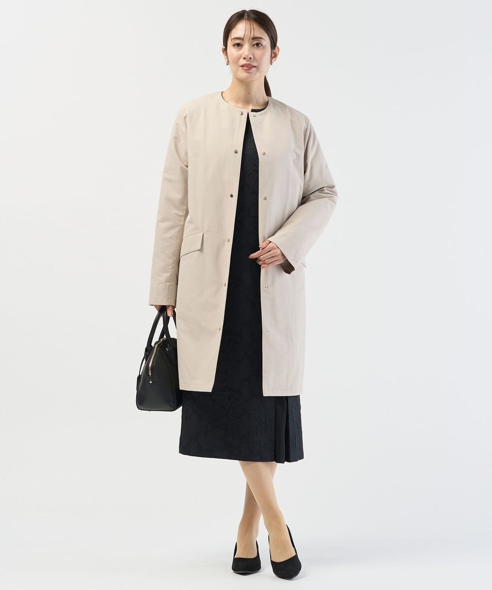J.PRESS LADIES S 【2way】VINAジェットオックス ノーカラー コート 
