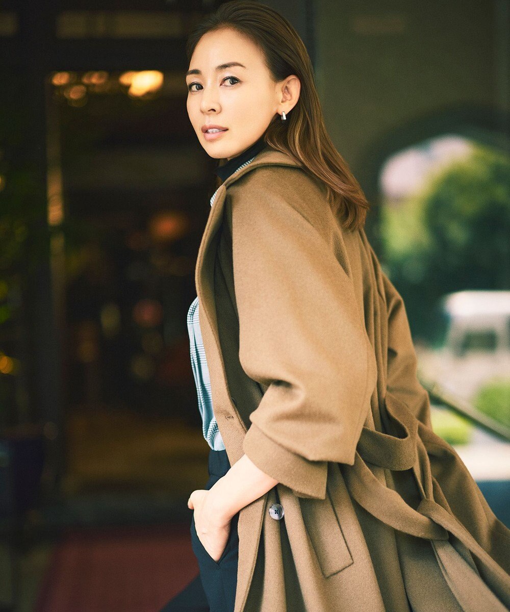 自由区 L 【SHIHOさん着用】Super100sライトビーバーロング コート 