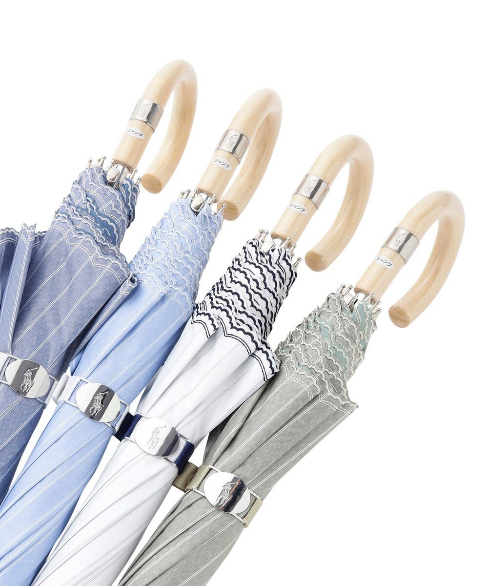 MOONBAT 【軽量】POLO RALPH LAUREN 晴雨兼用日傘 長傘 ストライプスカラ／遮光 遮熱 UV 