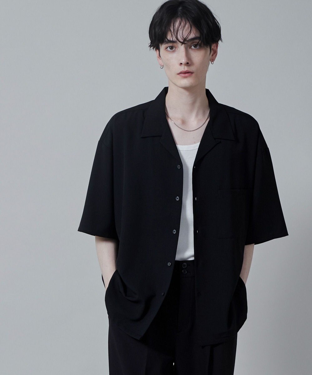 WEGO 【速乾/シワになりにくい】ドライポリオープンカラーシャツ(S) 