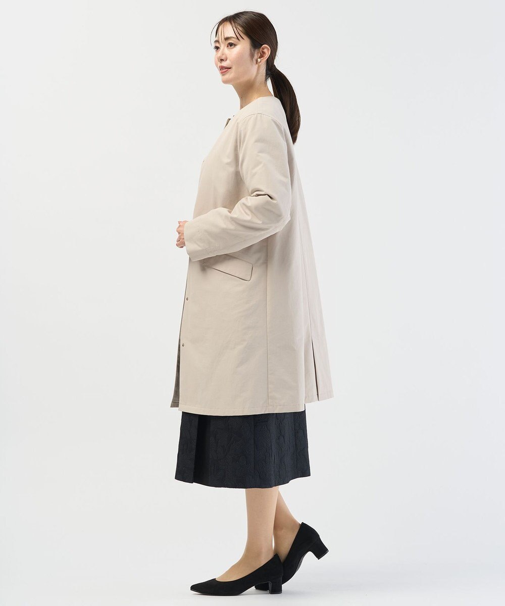 J.PRESS LADIES S 【2way】VINAジェットオックス ノーカラー コート 