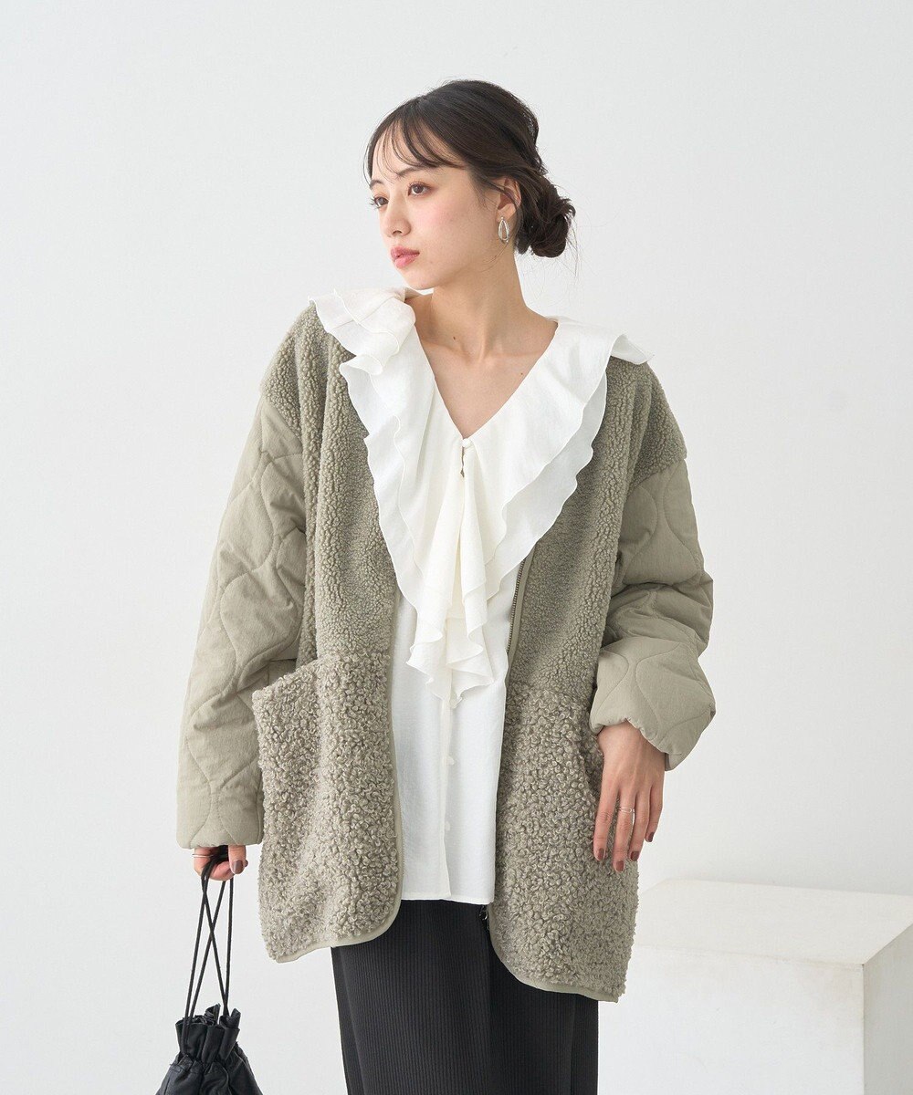 earth music&ecology ラッフルカラーブラウス 