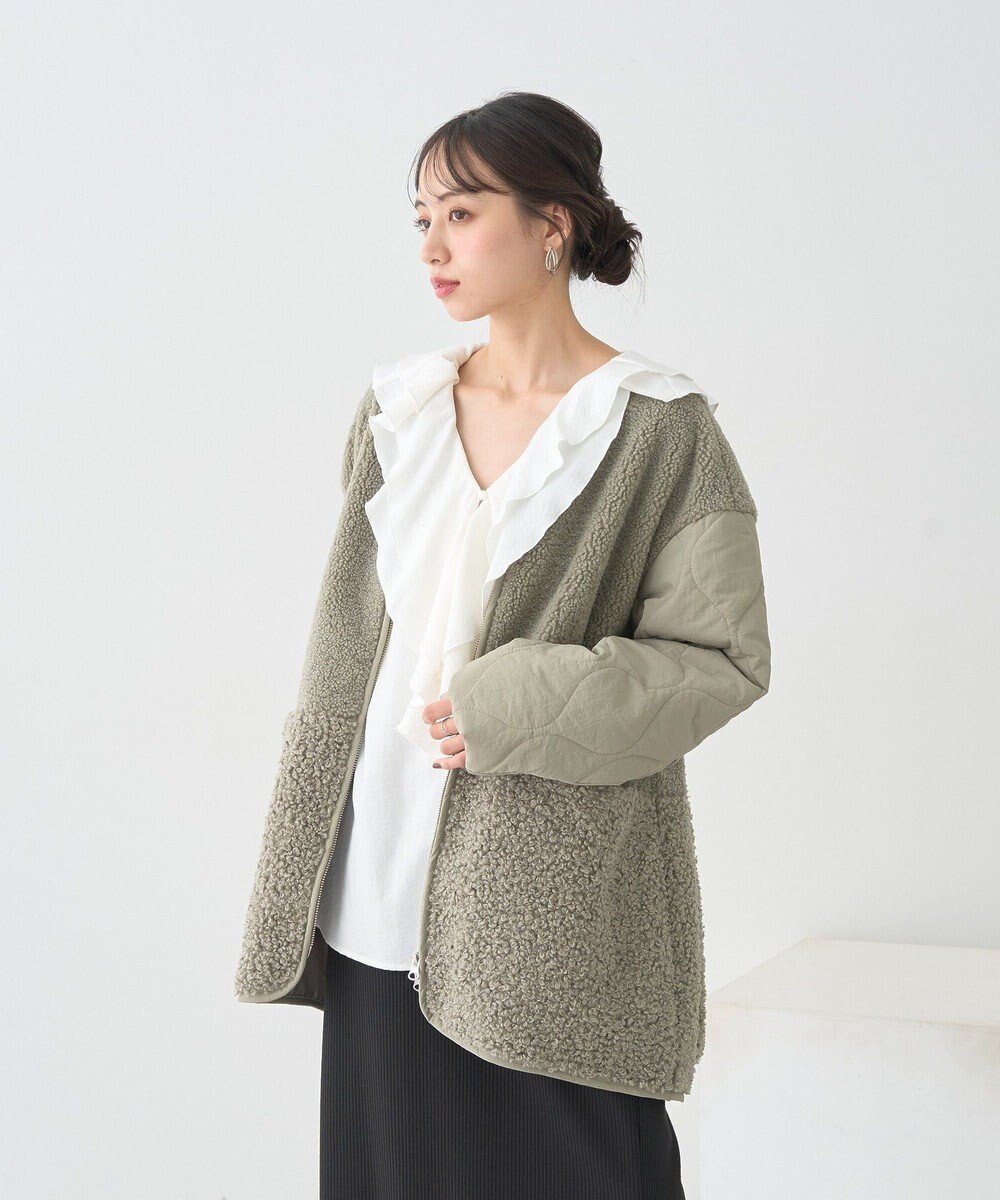 earth music&ecology ラッフルカラーブラウス 