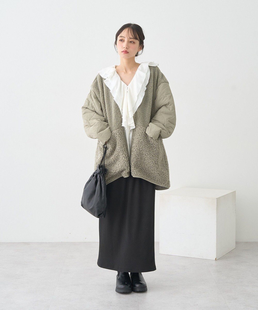 earth music&ecology ラッフルカラーブラウス 