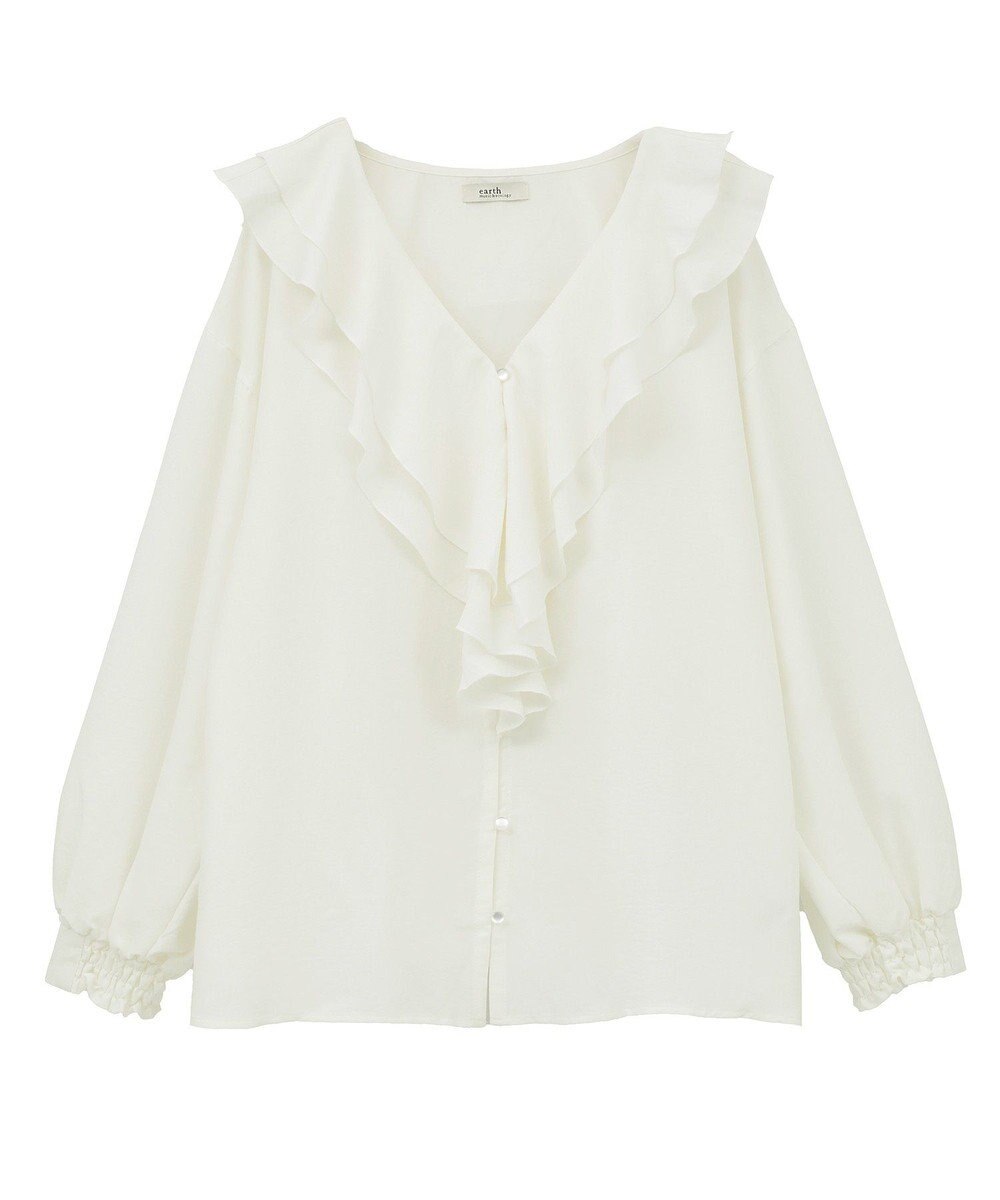 earth music&ecology ラッフルカラーブラウス 