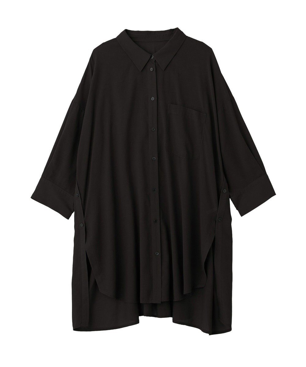 YECCA VECCA リブMIXシアーオーバーシャツ 