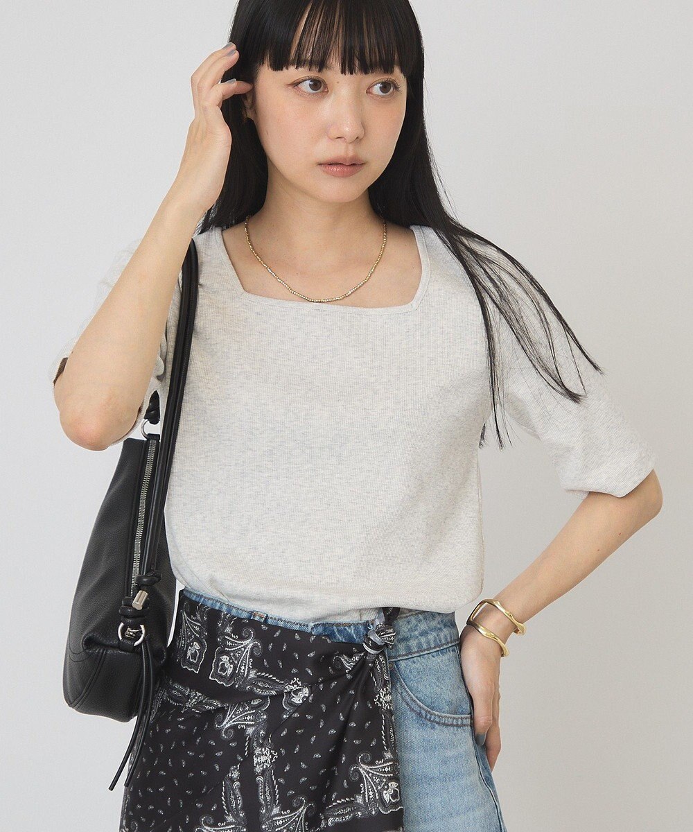 AMERICAN HOLIC スクエアネック5分袖プルオーバー 