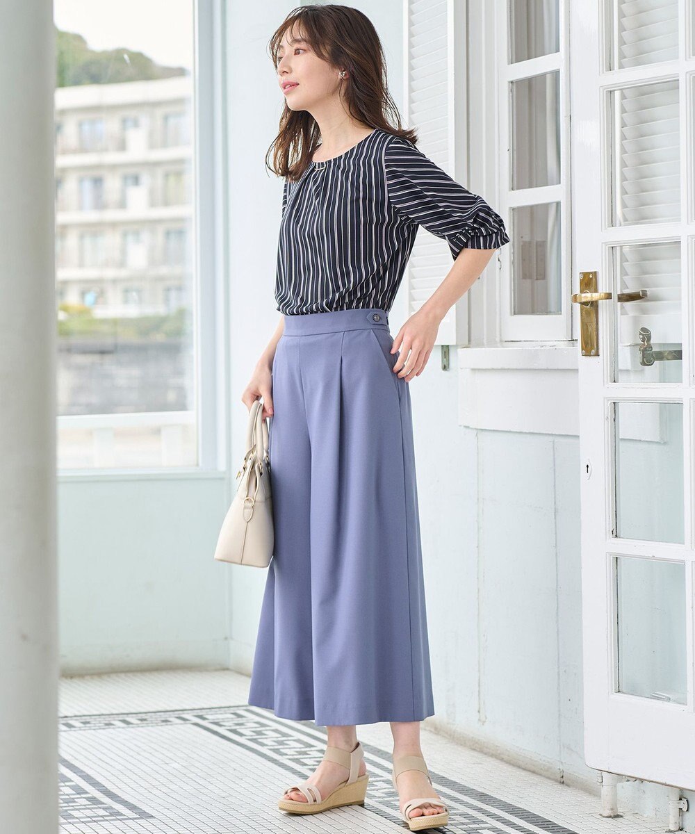 ANY SIS 【洗える】エアリーワイド クロップド パンツ 