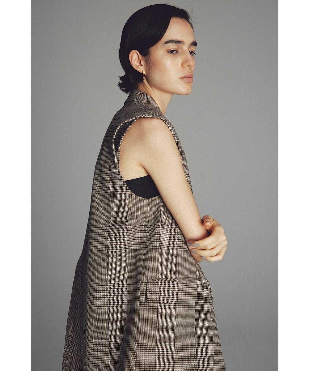 uncrave グレンチェック ジレ 