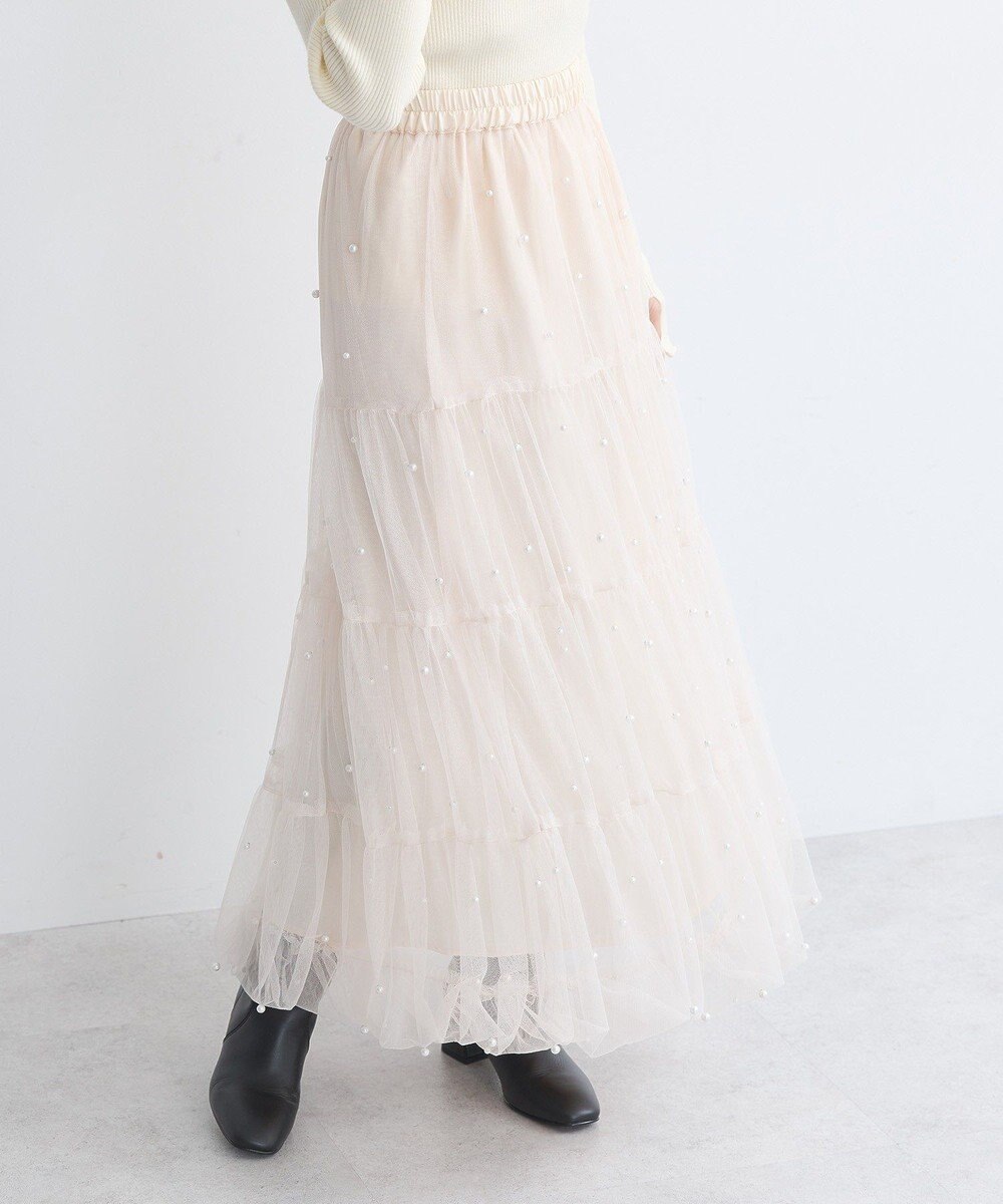 earth music&ecology チュールパールスカート 