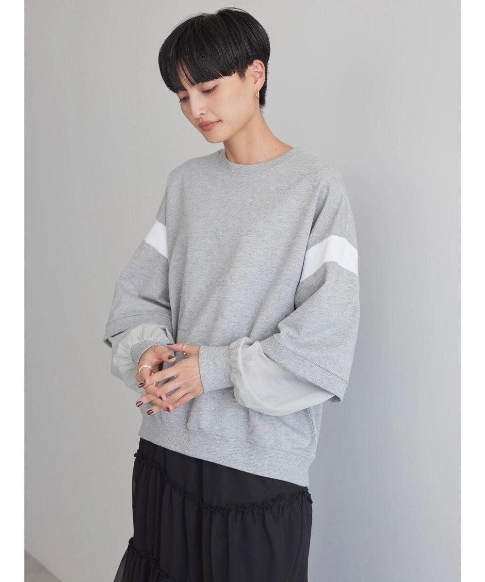 AMERICAN HOLIC 袖異素材ミニ裏毛プルオーバー 