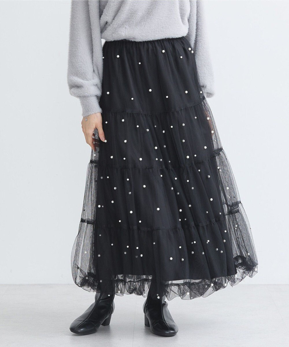 earth music&ecology チュールパールスカート 