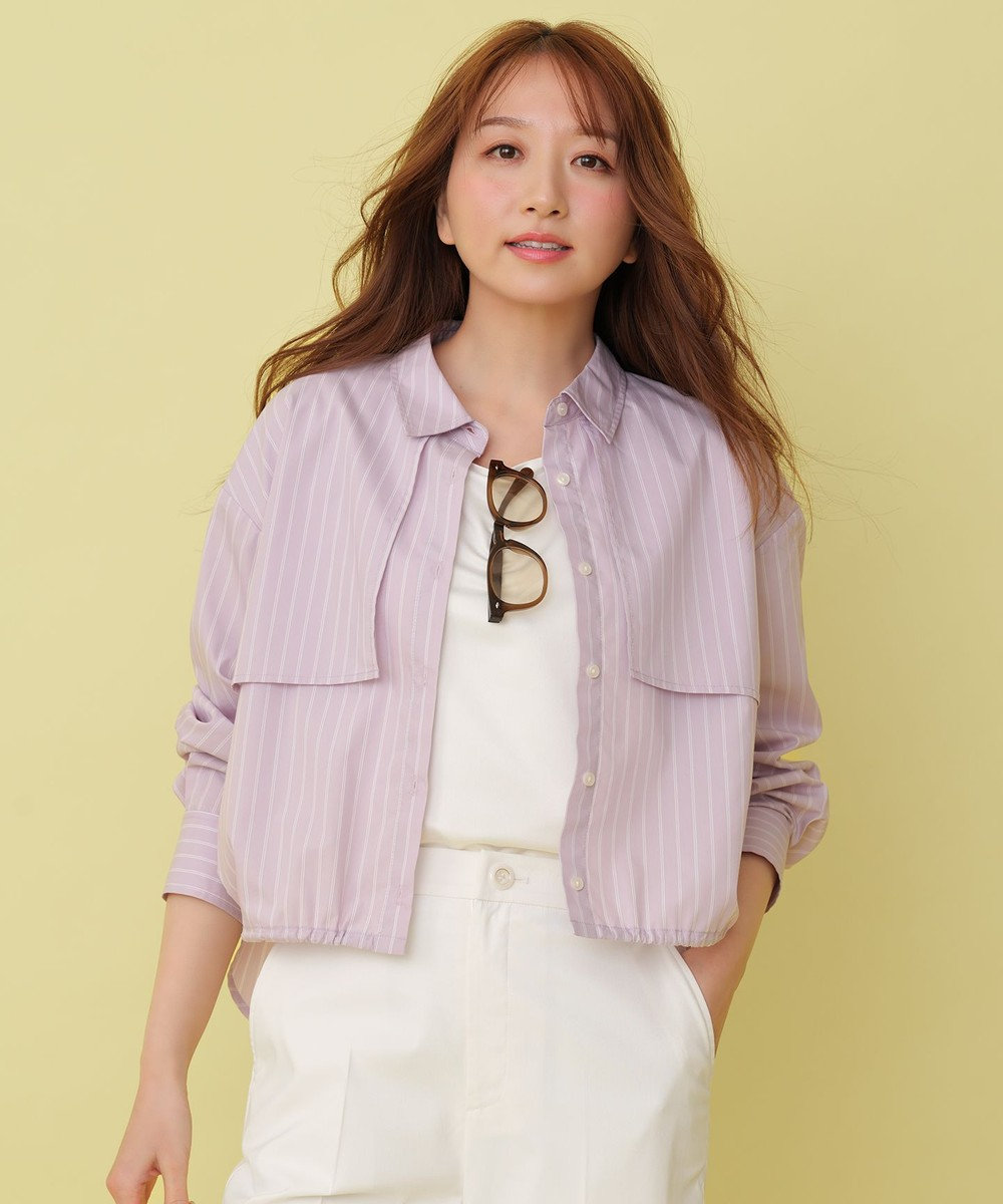 ANY SIS クロップドヨークハオリ シャツ 