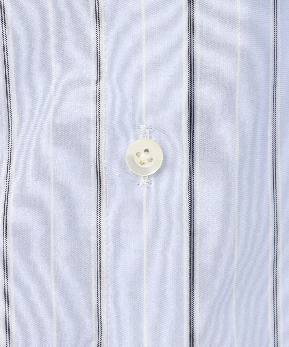 J.PRESS LADIES 【洗える】ランダムストライプ フリルネック ブラウス 