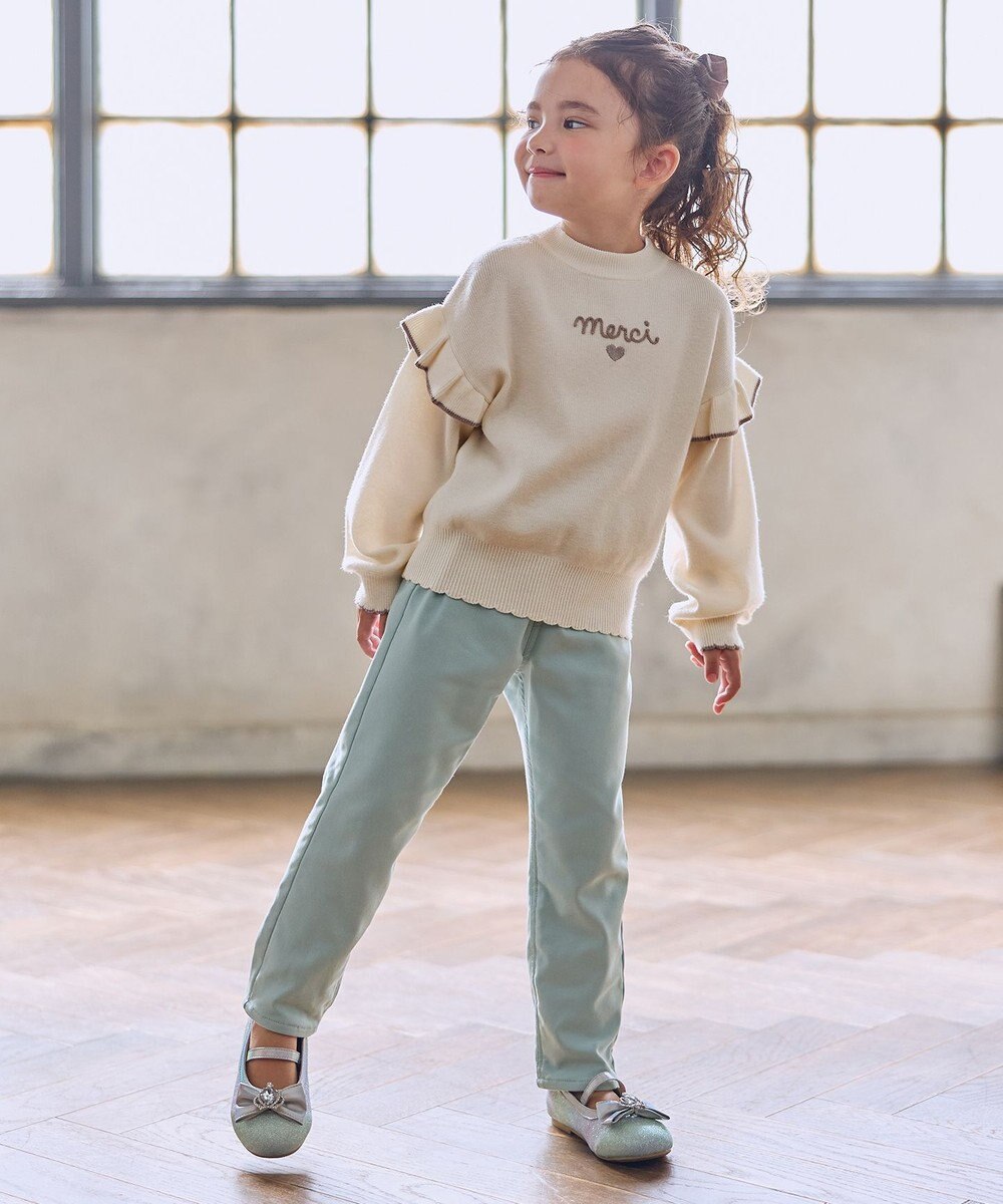 ANY KIDS 肩フリル しあわせタッチニット 