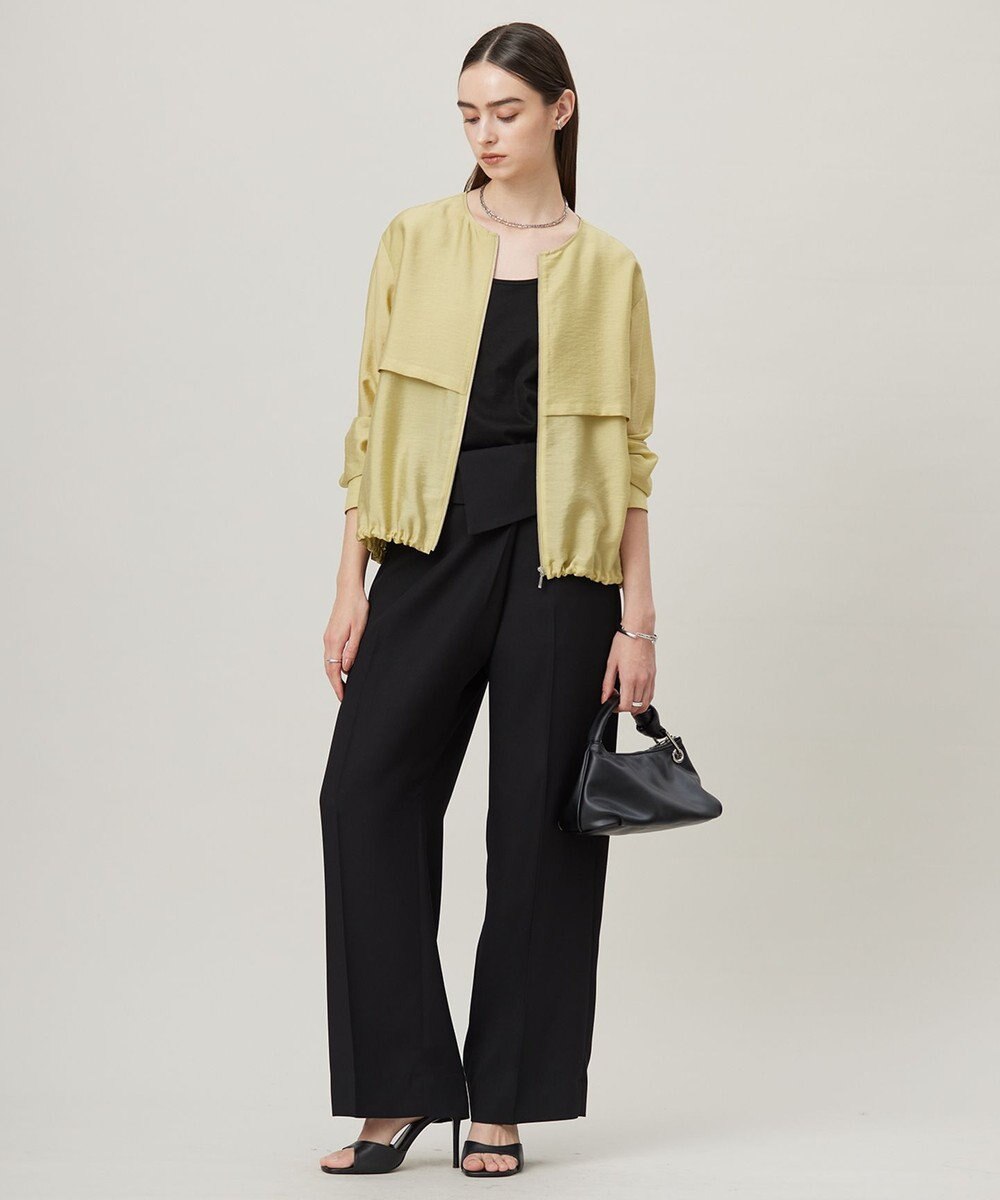 ICB 【接触冷感・速乾・洗える】 リヨセルナイロンワッシャー ノーカラーブルゾン 