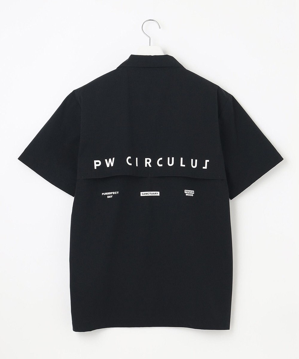 PW CIRCULUS 【MEN】【ストレッチ / 通気性】ロゴ オープンカラー シャツ 