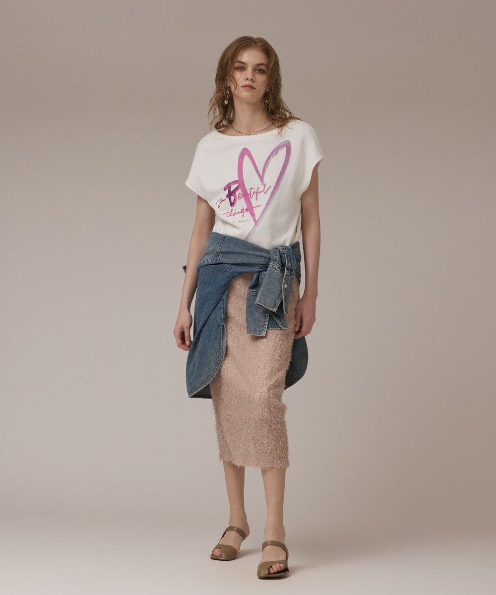 GRACE CONTINENTAL ハートプリント裏毛トップ 