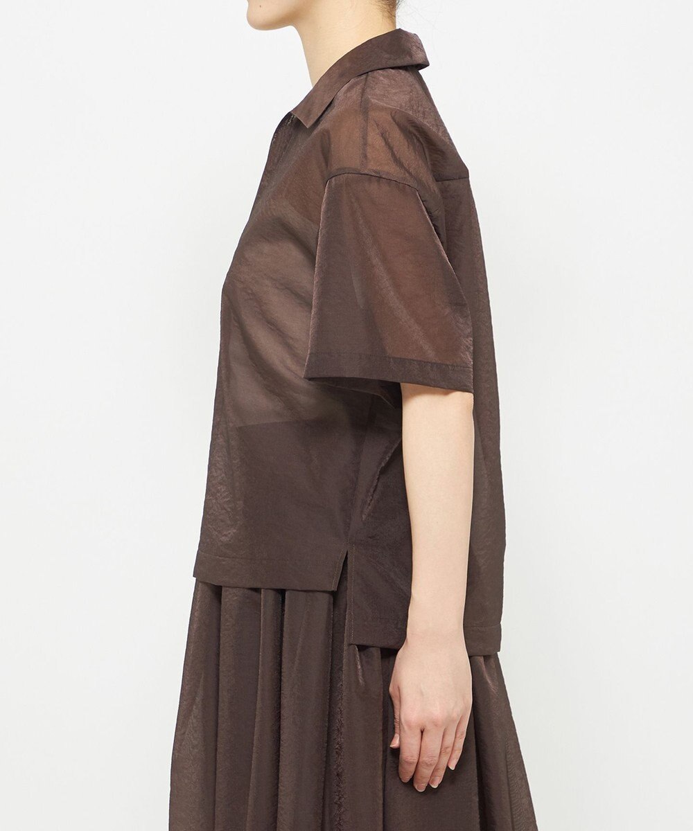 uncrave シアー オーガンジー ショート シャツ 