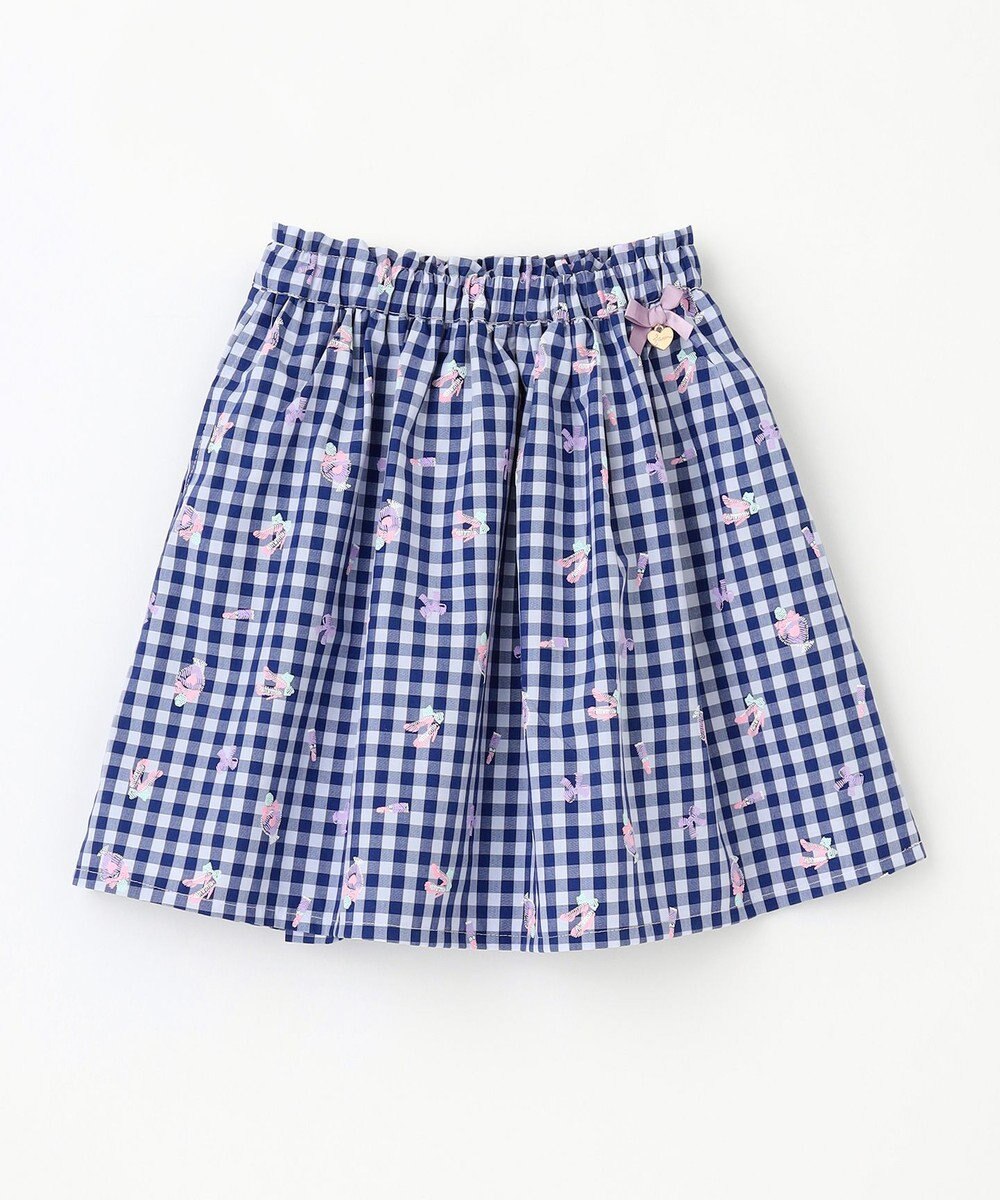 ANY KIDS ギンガム 発泡プリント スカート 