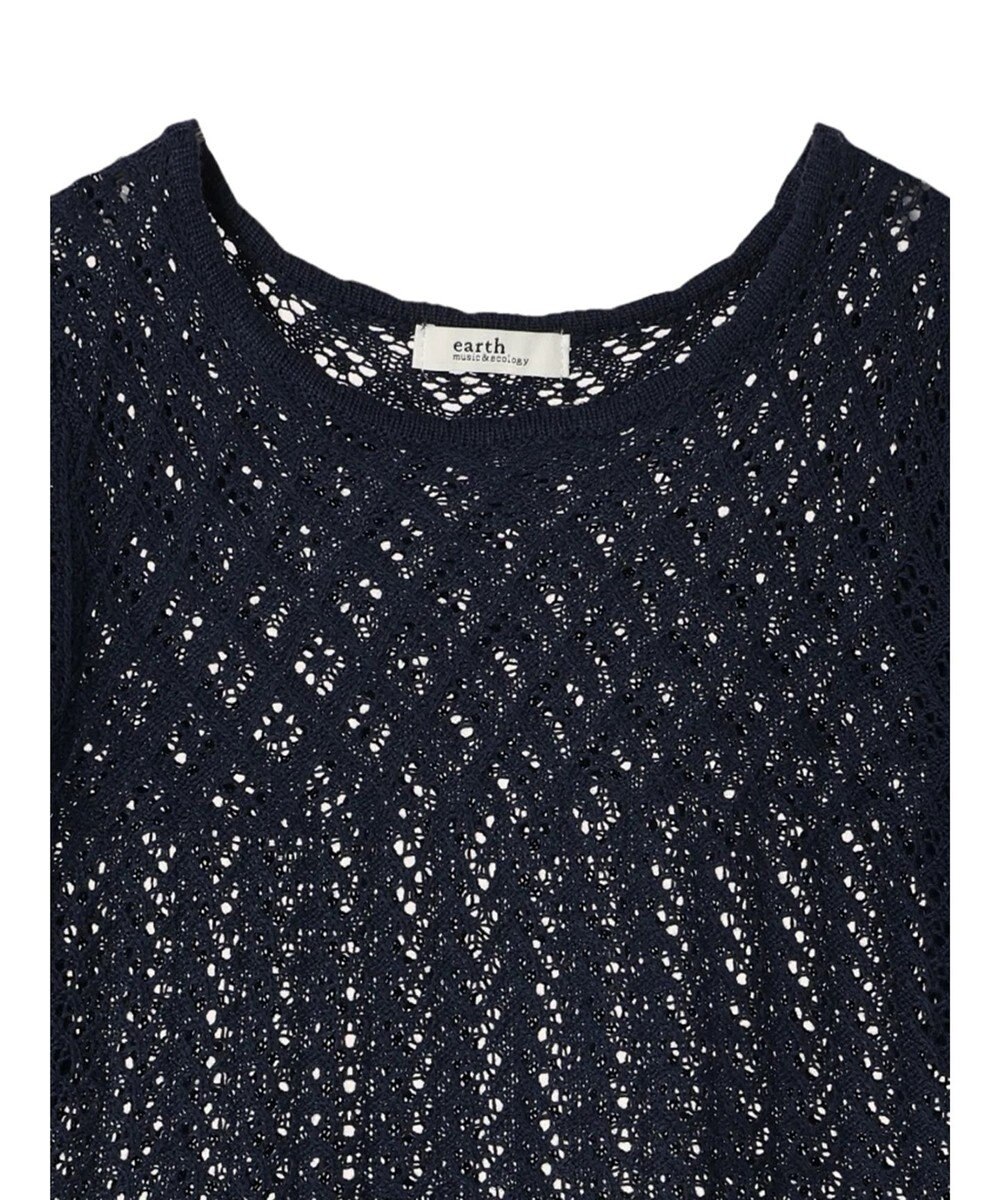 earth music&ecology 裾レース透かしニットプルオーバー 
