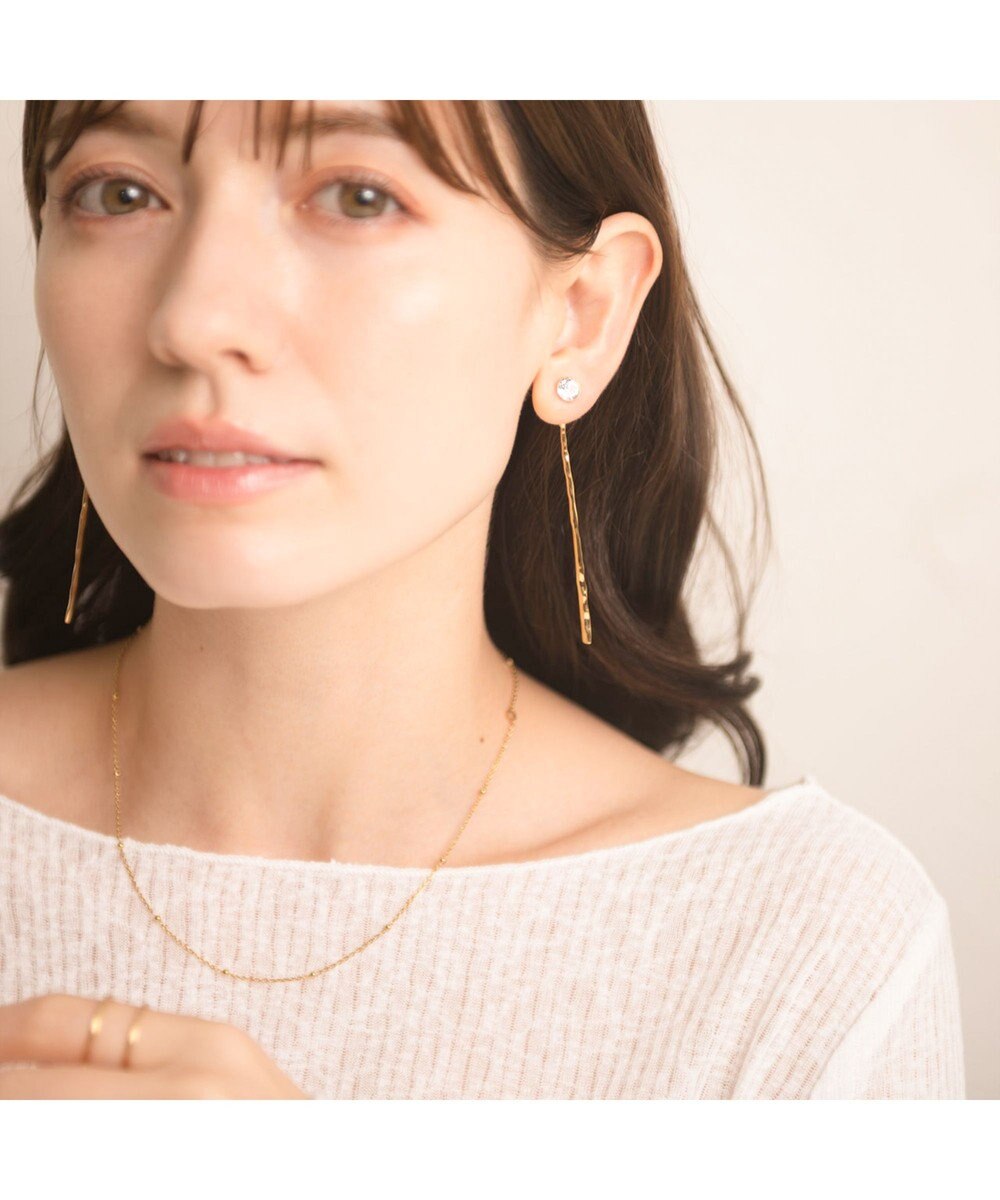 blancotokyo 【金属アレルギー対応】ビジューロングバーピアス DAMA 