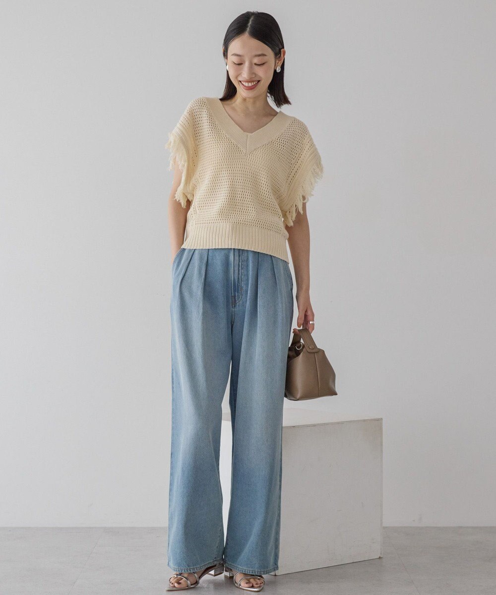 AMERICAN HOLIC 袖フリンジショート丈プルオーバー 