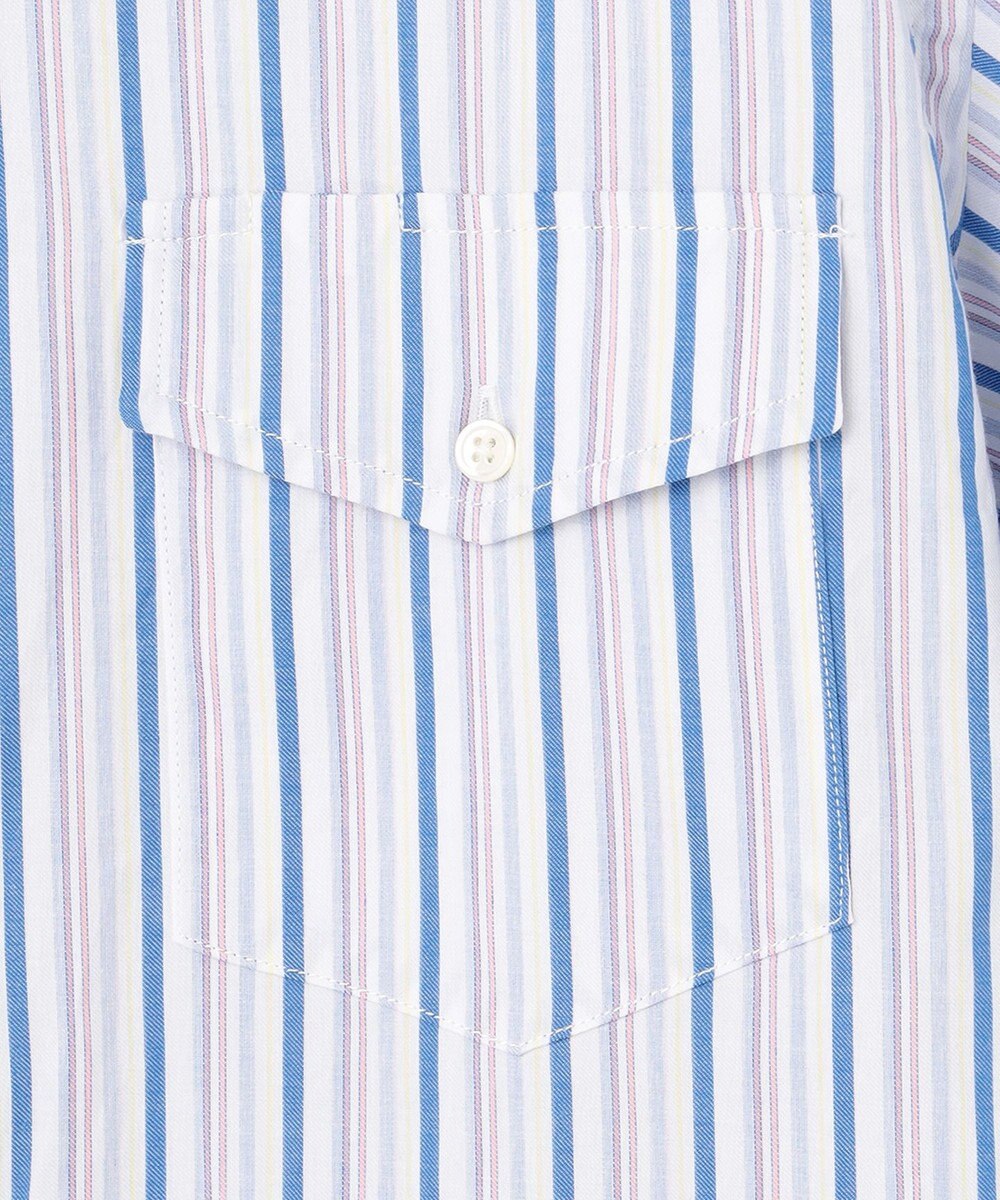 J.PRESS MEN オーガニックコットンダブルチューブマルチストライプシャツ 