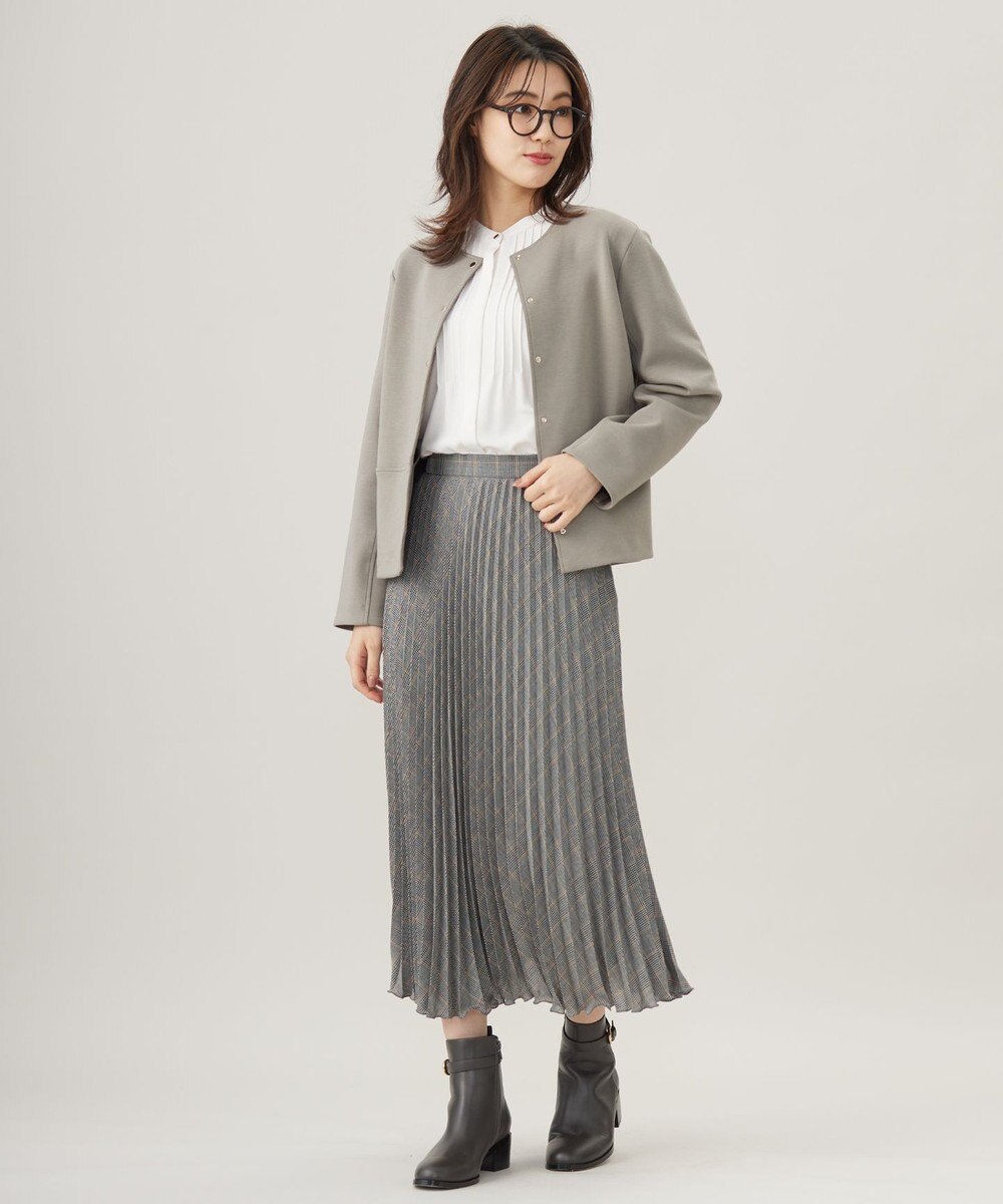 J.PRESS LADIES 【洗える】ヌーディスバックサテン ピンタック ブラウス 