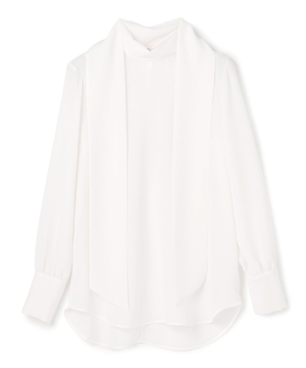 BEIGE， 【洗える】STOW / パフスリーブボウタイブラウス 