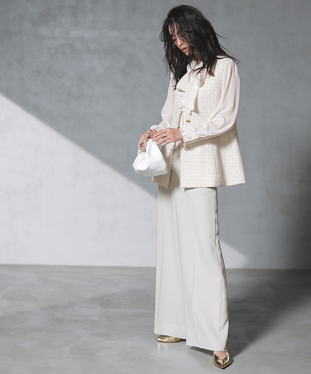 自由区 【セットアップ対応・洗える】トリアセダブルクロス ワイドパンツ 