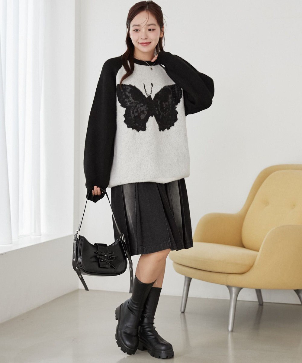 WEGO フラッフィーグラフィックBIGニットプルオーバー 