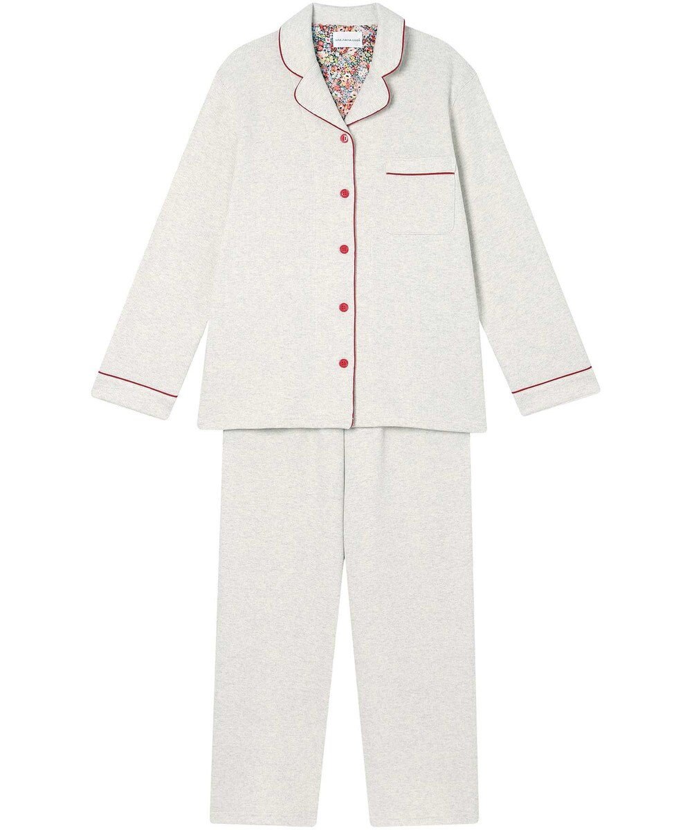 une nana cool 【綿混】ソフトコットンリブ 長袖開襟パジャマ MADE WITH LIBERTY FABRIC 