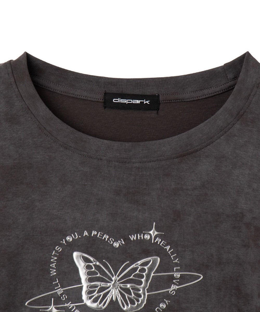 WEGO メタリックバタフライサークルロゴT 