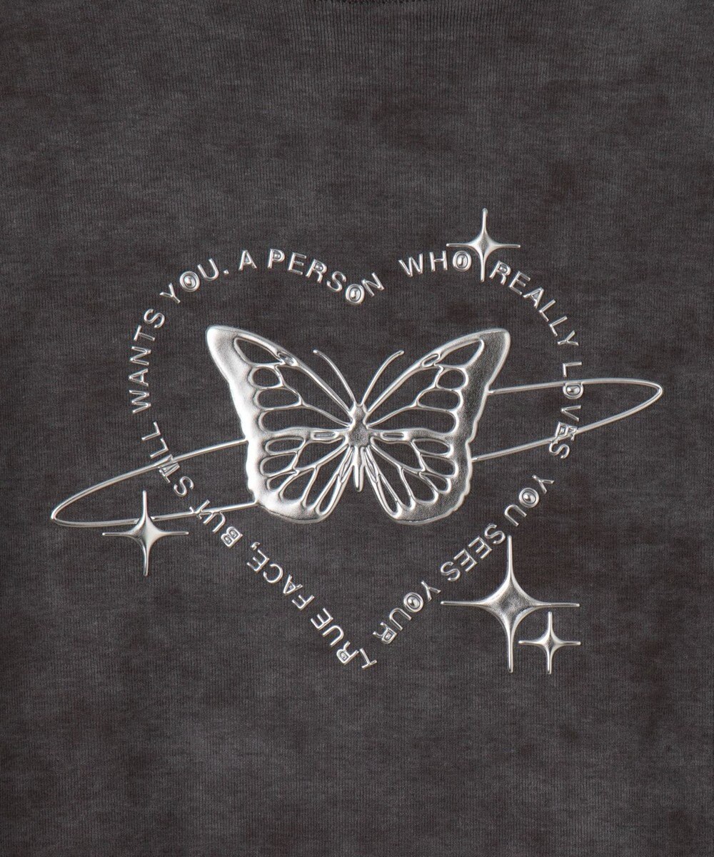 WEGO メタリックバタフライサークルロゴT 