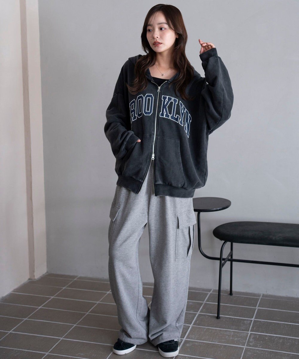 WEGO グラフィックBIGZIPパーカー 