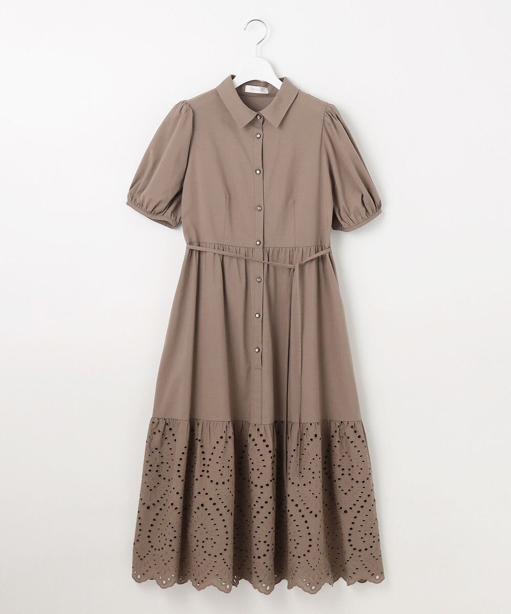 Feroux 刺繍入りシャツ ワンピース 