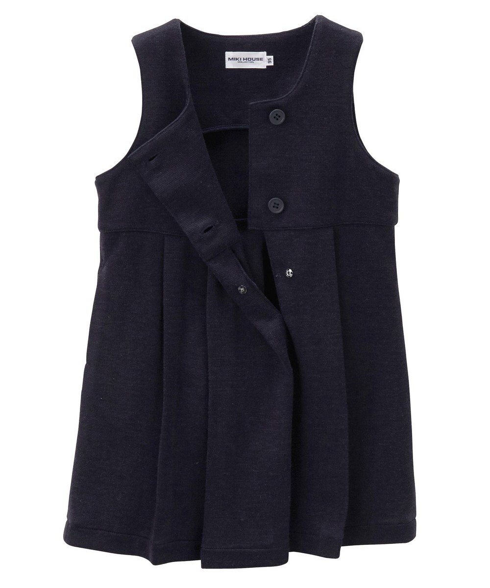 MIKI HOUSE HOT BISCUITS 【90-130cm】ポンチジャージ素材のジャンパースカート 