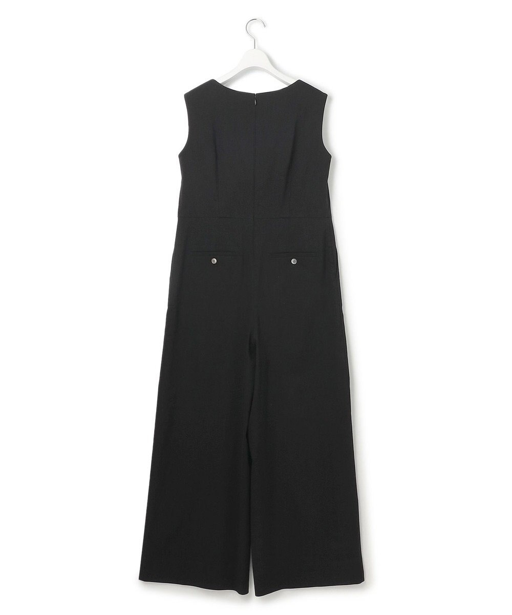 23区 S 【洗える】リネンレーヨンストレッチ スクエアネック オールインワン 