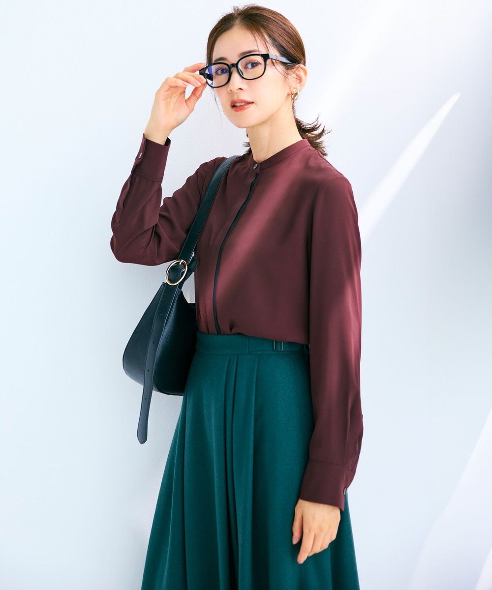 23区 【洗える】ウールミルドジャージー タック スカート 