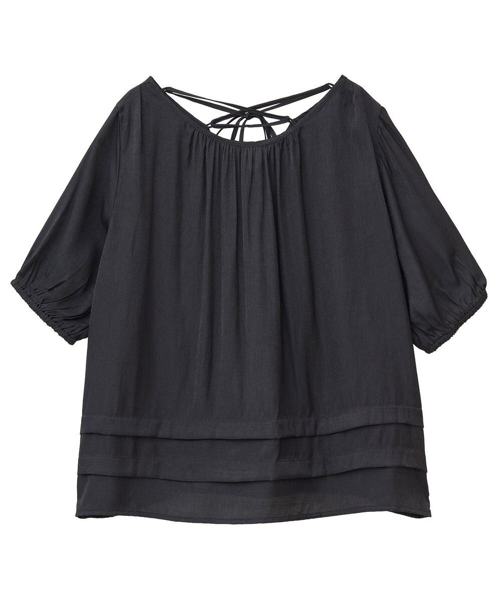 CRAFT STANDARD BOUTIQUE バックレースアップバルーンスリーブブラウス 