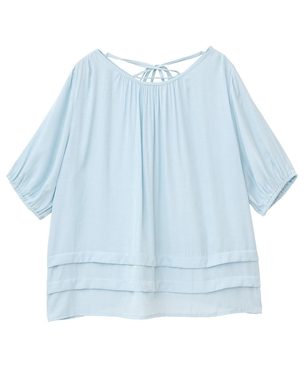 CRAFT STANDARD BOUTIQUE バックレースアップバルーンスリーブブラウス 